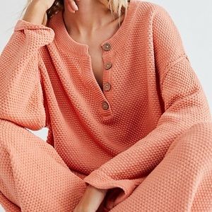 Free People Hailee Sweater Set in Peach Pink